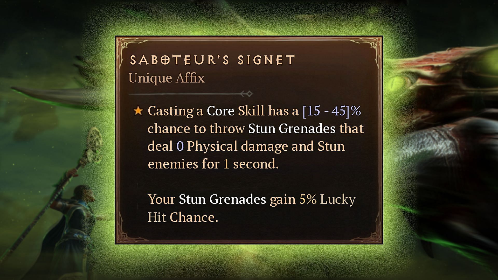 Unique Effect of the Saboteur’s Signet (Image via Blizzard Entertainment)